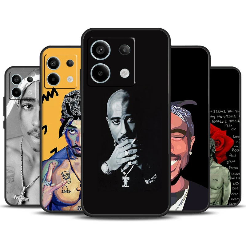 2pac tupac Crown 2 pac Case For Xiaomi Redmi Note 13 11 9 10 12 Pro Plus 9S 10S 11S 12S Redmi 13C 9C 10C 12C Cover