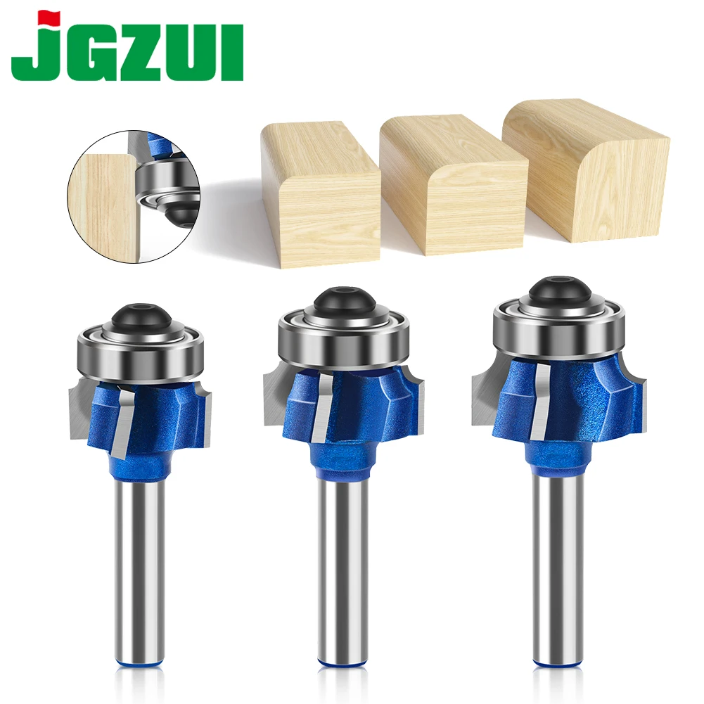 8mm 6mm 1/4inch Shank High Quality 4 flutes Router Bit Set Woodworking Milling Cutter R1 R2 R3 Trimming Knife Edge