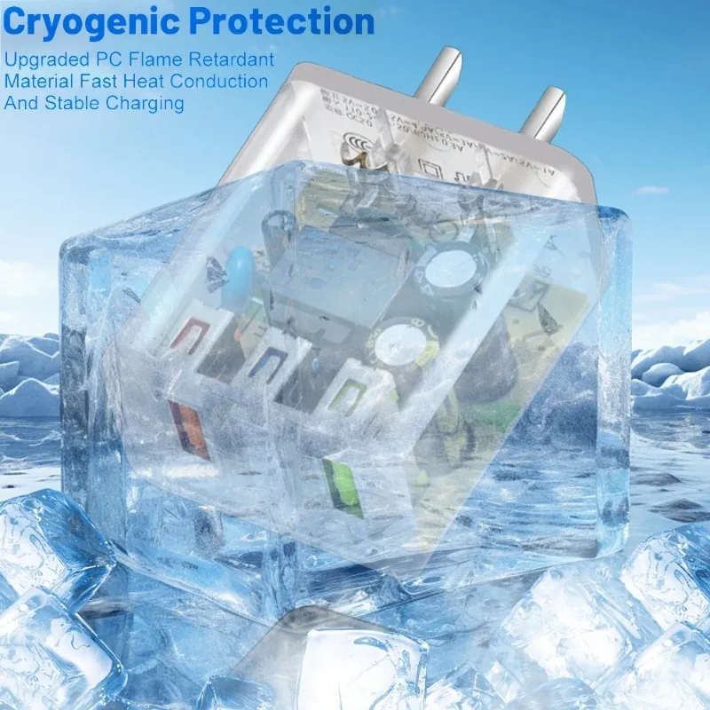 10W Transparent Charger Block Type-C USB Fast Charging Phone Charger Adapter GaN Multi Port Travel Wall Plug for Phone Tablet