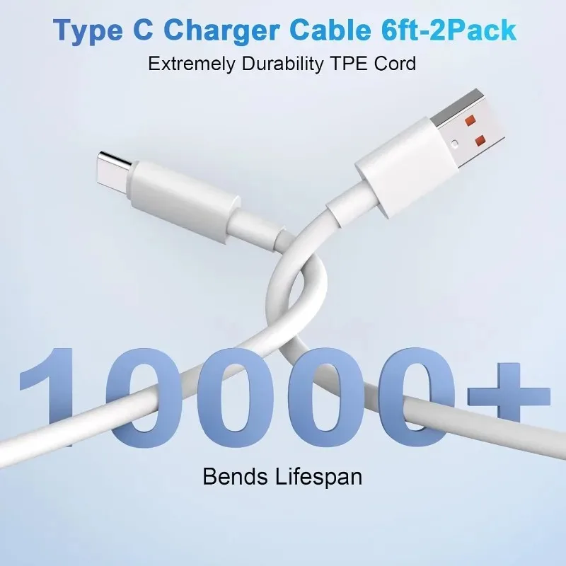 3Pcs 120W Super Fast Charging 10A Cable USB To Type-C Cable For Android Highspeed Data Transfer For Xiaomi Redmi iphone 2M Cable view 5