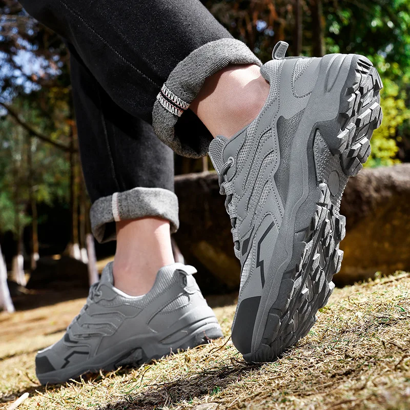 Moda masculina e feminina sapatos esportivos all-terrain botas ao ar livre malha respirável sapatos antiderrapantes anti-colisão caminhadas sapatos