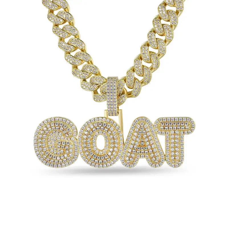 Accessories Fashion Personality English Alphabet Necklace Pendant Hip Hop Full Diamond Personal Accessories
