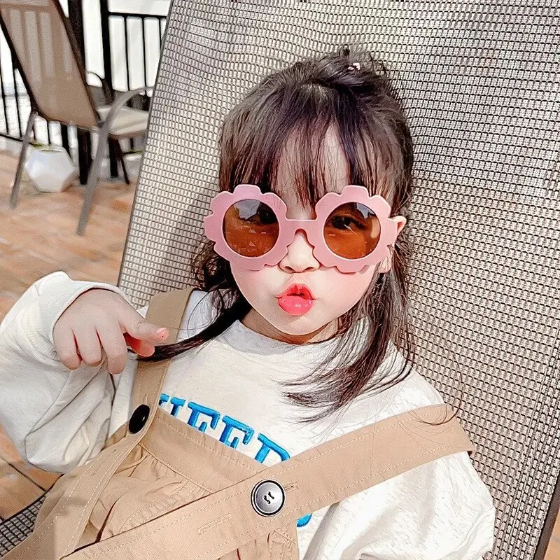 Cute Flower Children\'s Sunglasses Candy Color Frame Boys And Girls Glasses Outdoor UV Protection Kids Sunglasses