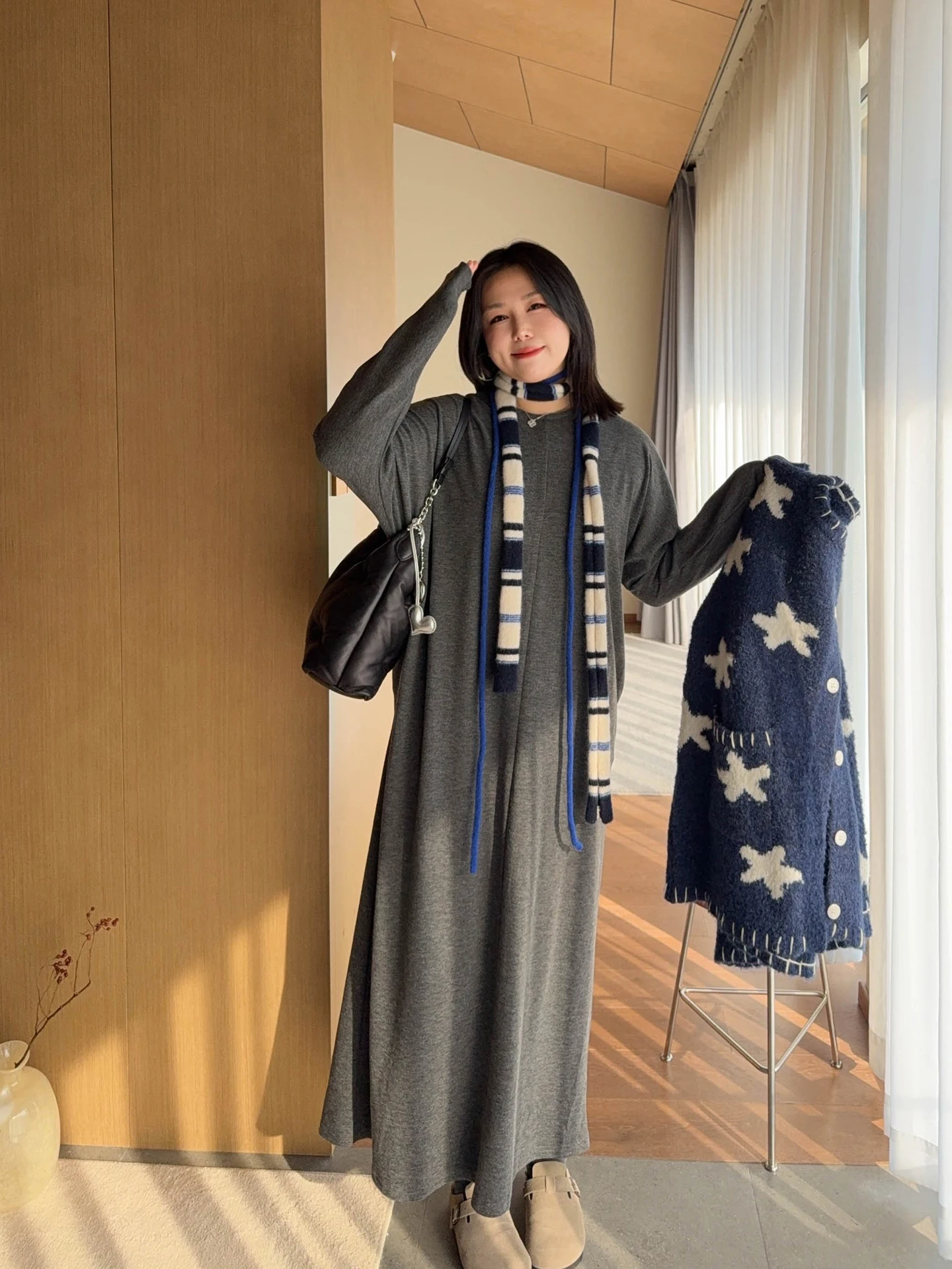 

Женское платье VOGANA большого размера, А-силуэт, свободный крой, однотонное, матовое, для повседневной носки, на свидание, с длинным рукавом, миди