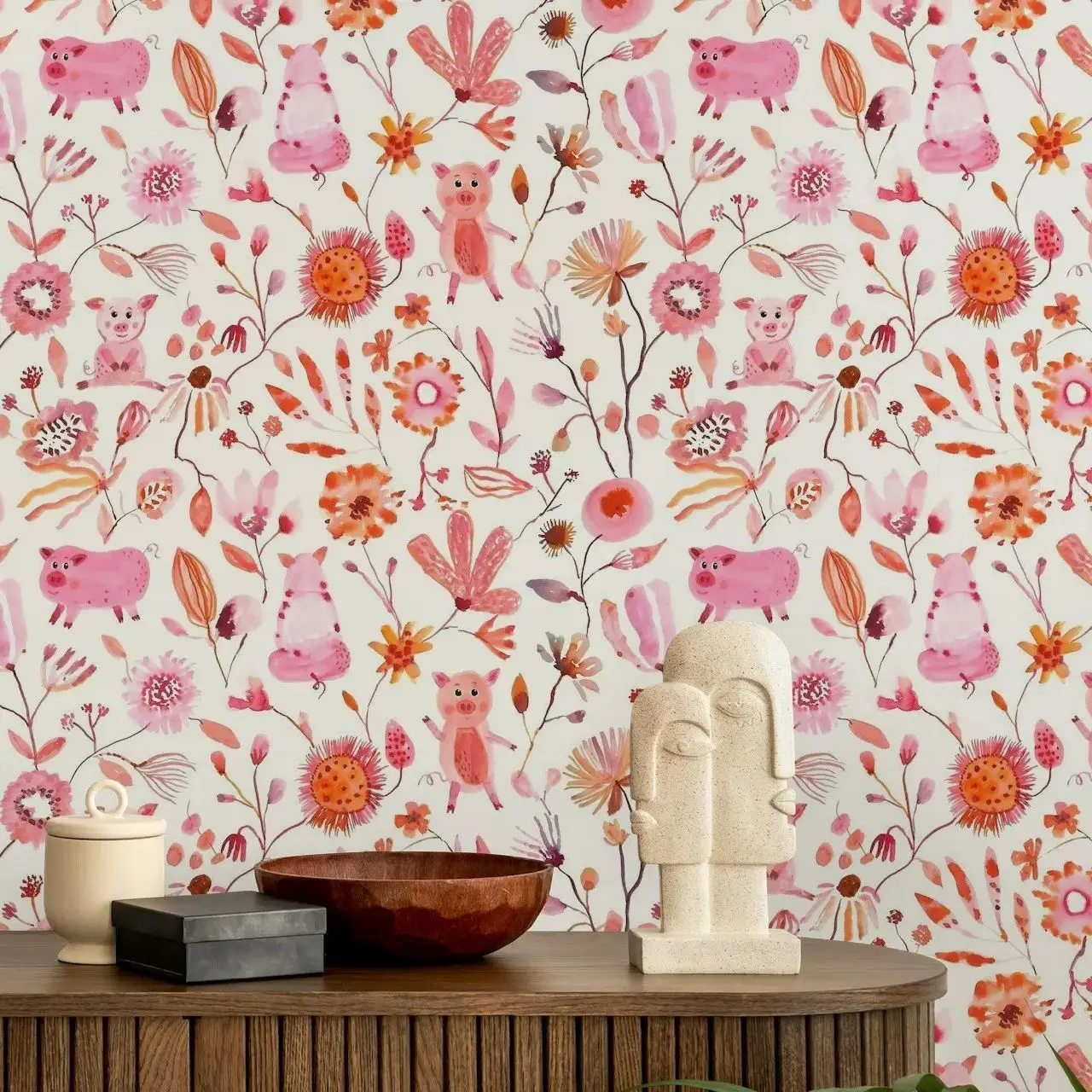 

Украшение наклейки на стену с цветами и животными, панорамические обои для гостиной, обои с отслаиванием и наклейками, размер клиента, 50 см * 300 см