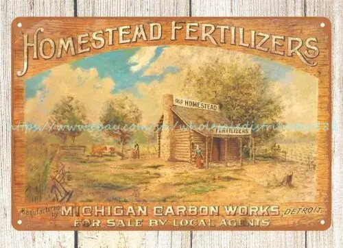 Homestead Fertilizer metal tin sign garden outdoor outdoor wall art