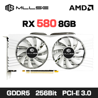 MLLSE AMD Radeon RX 580 8GB 2048SP Gaming Graphics Card GDDR5 256Bit PCI-E 3.0 x16 8Pin Radeon GPU Rx 580 8g Game Video Card