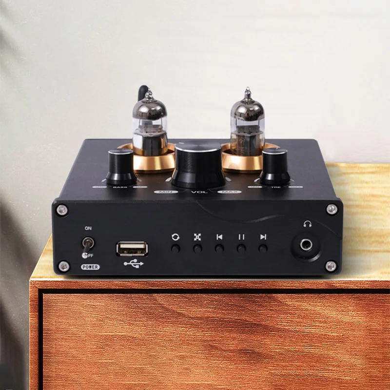 Tube Preamp 5.0 Bluetooth Amp HiFi Pre-amplifier Amp Headphone Amplifiers USB/TF/Analog RCA For Audiophile Speakers Audio PC TV