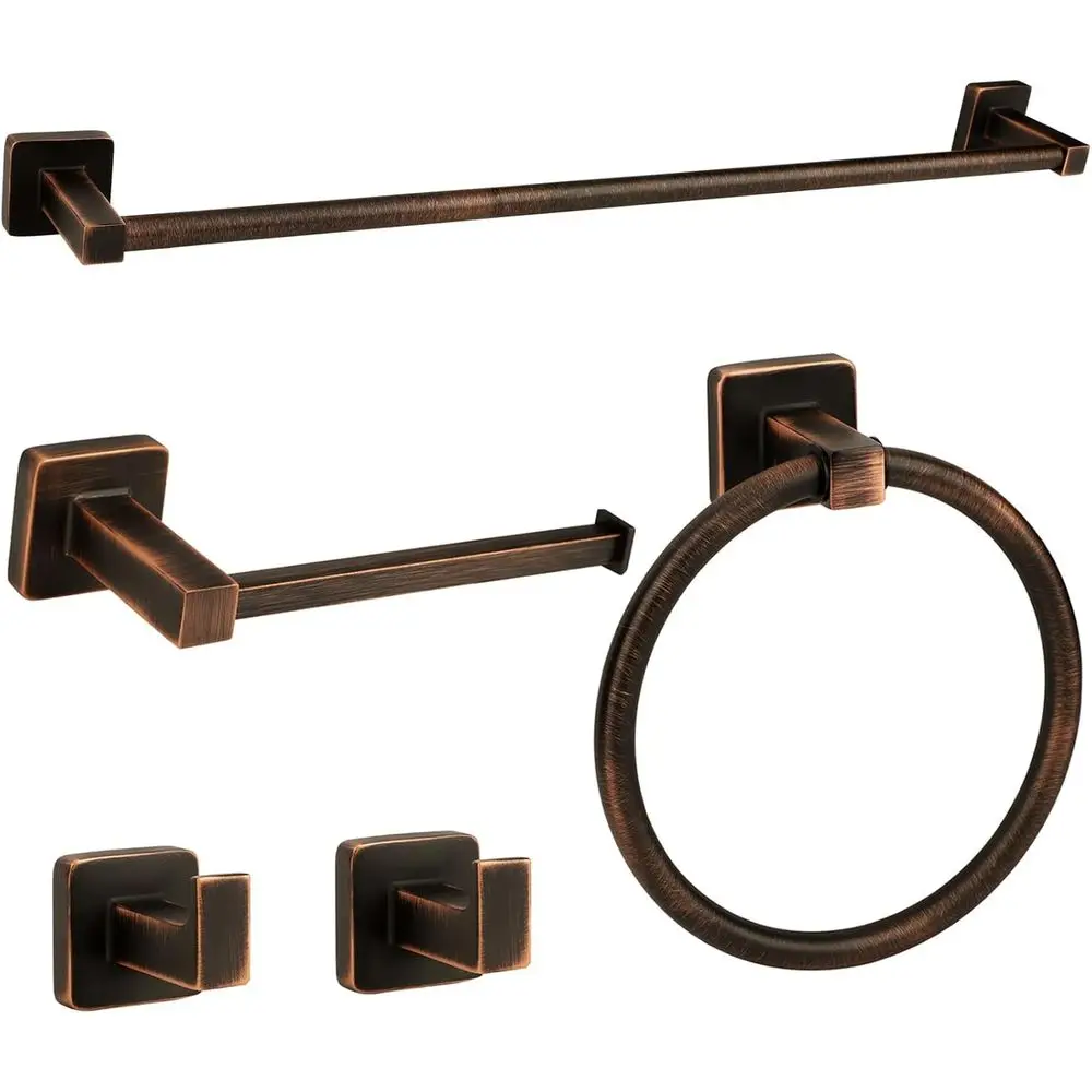 

Антикварный набор сантехнической фурнитуры для ванной комнаты, цвет: бронза с эффектом состаривания, полотенцедержатель 24 дюйма, вешалка, подставка.