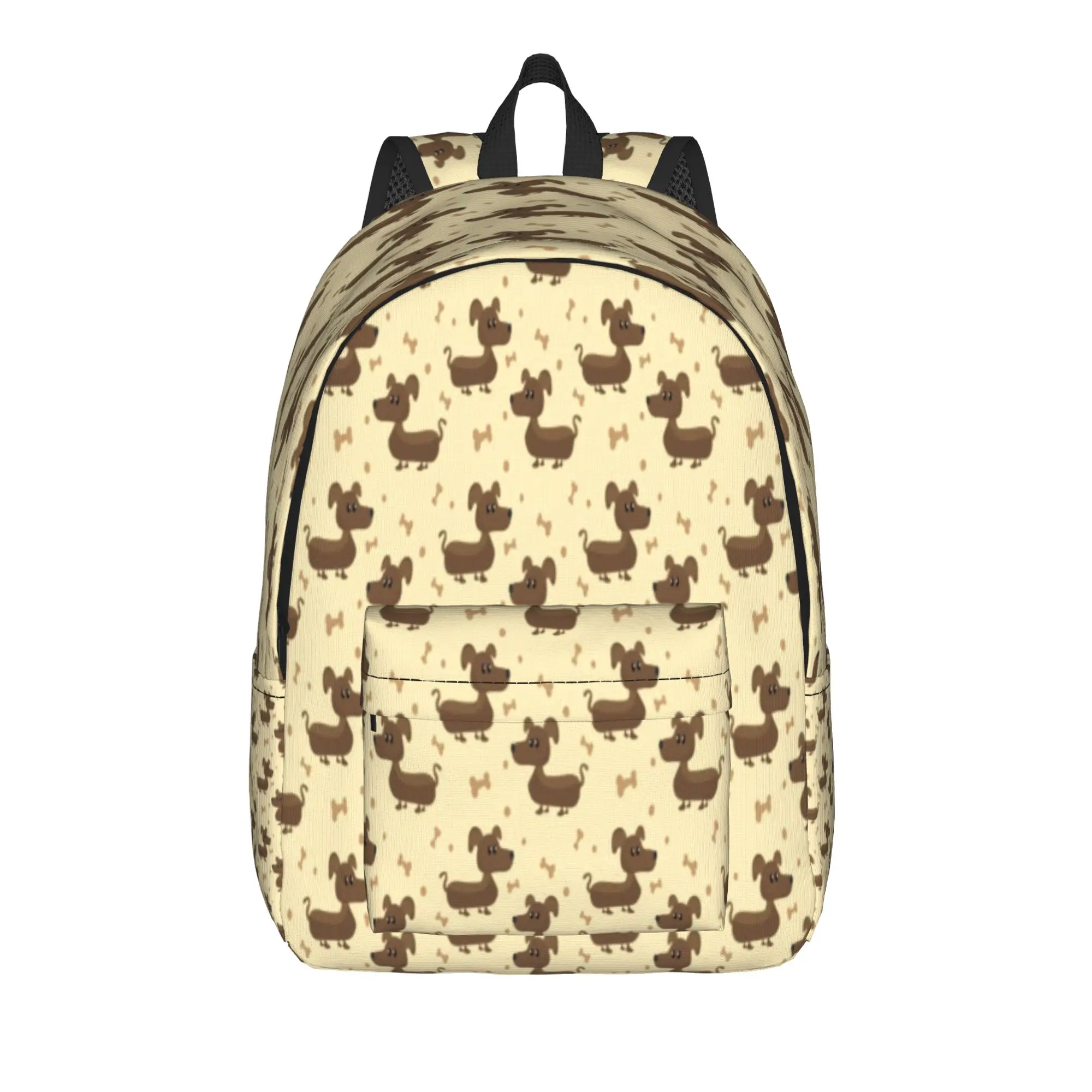 Cute Dachshund Dog Animal Cartoon Backpack  Kawaii Backpacks Unisex Camping Pattern School Bags Custom Rucksack