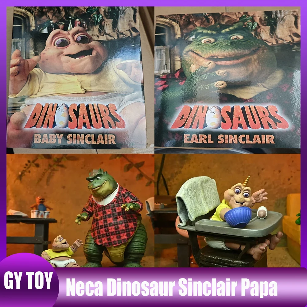 

In Stock Neca Dinosaur Sinclair Papa Dinosaurs Ultimate Earl Sinclair Baby Anime Action Figure Model Toys Kids Christmas Gifts