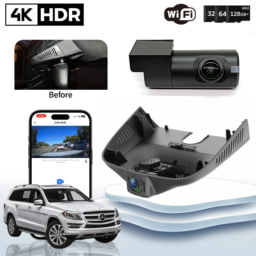 

4K Car Dvr for Mercedes-Benz GL 350 450 550 X166 2013-2016 For MB ML 250 350 400 W166 2012-2015 Camera Dashcam Video Recorder