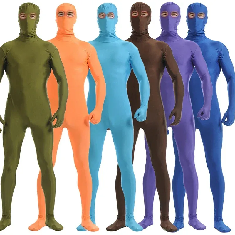 

Ainclu Unisex Zentai Nylon Spandex Suit Eyes Open MultiColor Costumes for Men Cosplay Dancewear Costume Bodysuit if;3