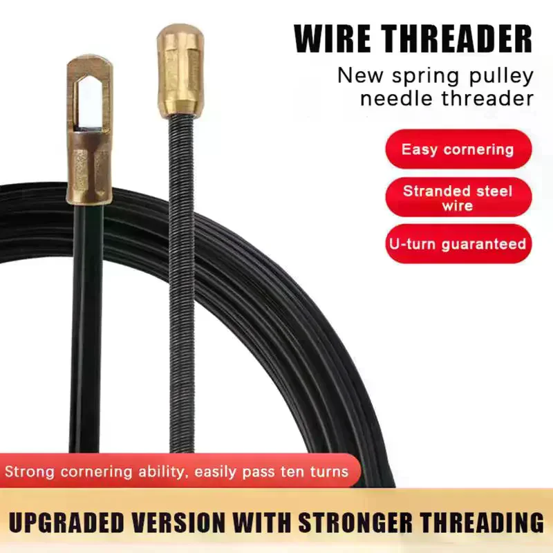 Cable Puller Nylon Electrician Spring Tape Wall Wire Lead 3mm Conduit Threader Puller Wiring Aid Tool 5/10/15/20/25/30M