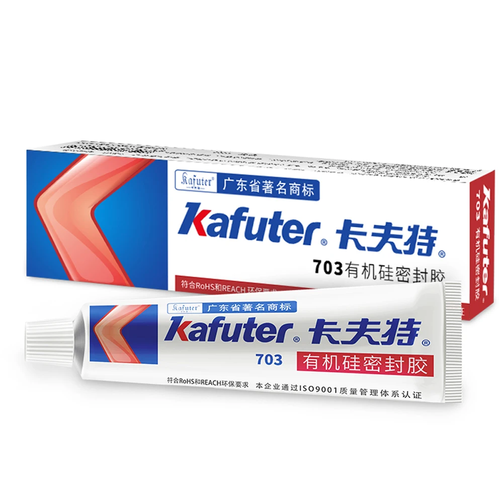 Kafuter K-703 45g Adhesive White Sealant Silicone Rubber Glue For Glass Metal Plastic Tiles Waterproof Insulation