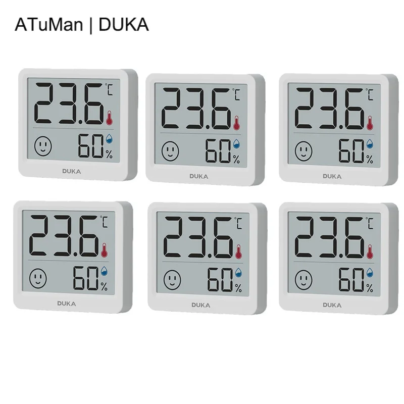 

DUKA Atuman 2.5 inch LCD Electronic Digital Temperature Humidity Meter Home Indoor Thermometer Hygrometer Weather Sensor Clock