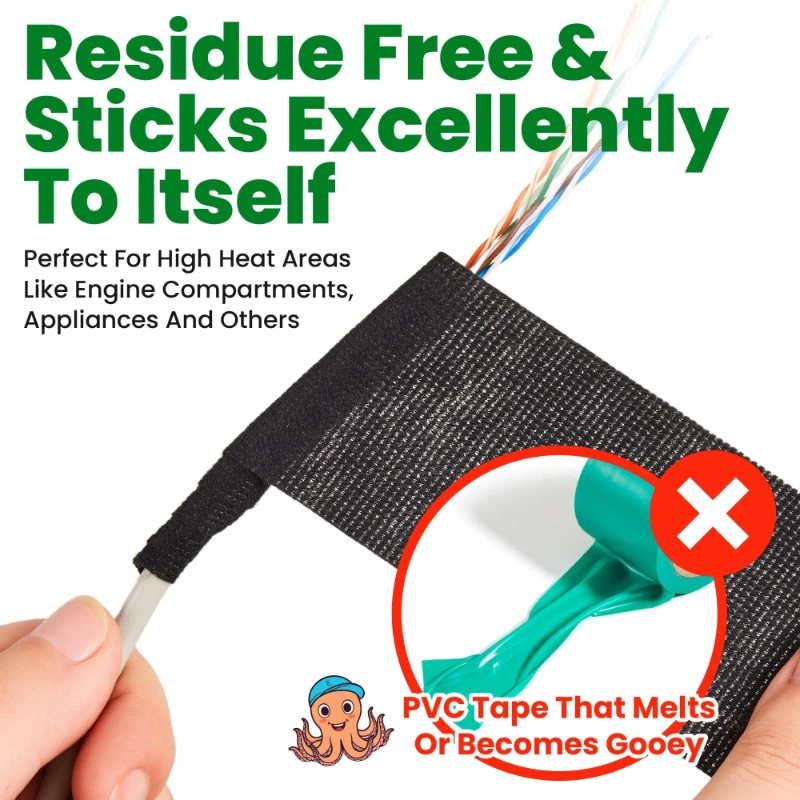 15M Heat-Resistant Flame Retardant Tape Noise Reduction Heat Resistance Flame Retardant Automotive Wiring Harness Adhesive Tape