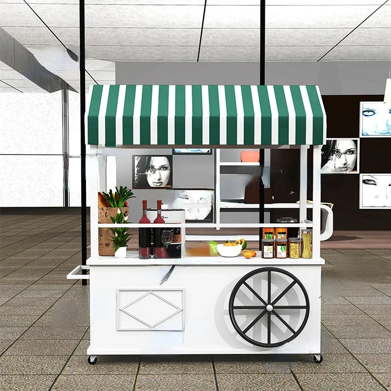 European-style creative wrought iron float floor cart stall cart display promotion table