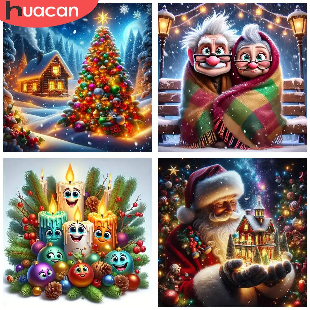 HUACAN 1 stücke Diamant Malerei Weihnachtsbaum Winter Schnee Szene Leinwand 5D DIY Diamant Stickerei Kits 3D Mosaik Bild Kunstwerk