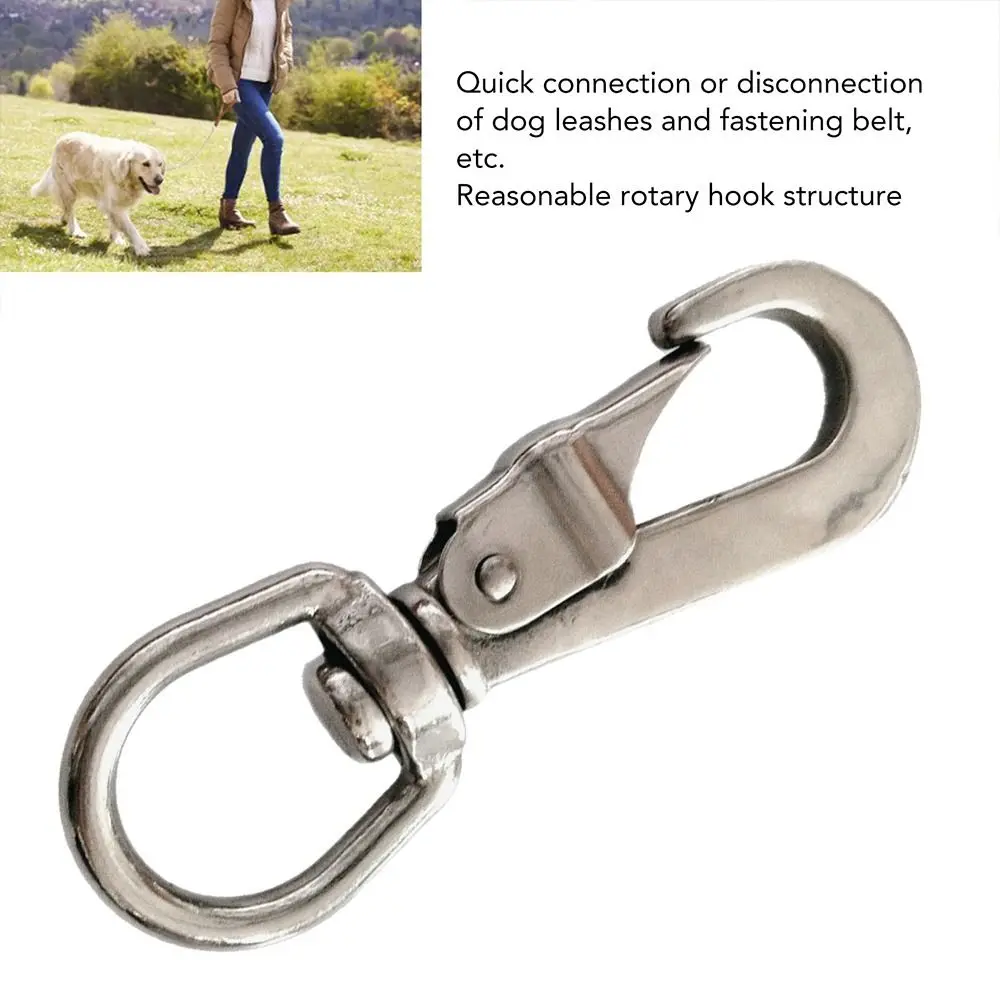 2pcs Durable 316 Stainless Steel Swivel Snap Hooks Rotating Eye Snap Flag Pole Clips Dog Leash Hook