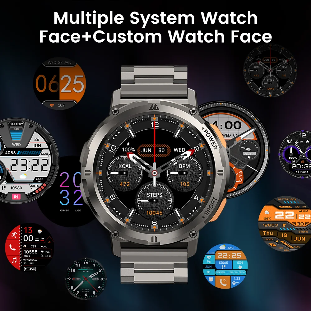 2025Original KOSPET TANK T2 Smartwatches für Herrenuhren AMOLED AOD Smartwatch Bluetooth Anruf Elektronische Herren-Smartwatch – Detail 6