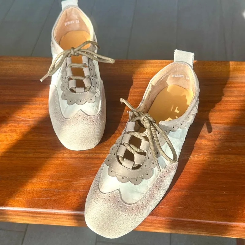 

Retro Women's Shoes Luxury Genuine Leather Casual Shoes for Woman Exquisite Flat Bottom Sneakers Designer Shoes Zapatos De Mujer