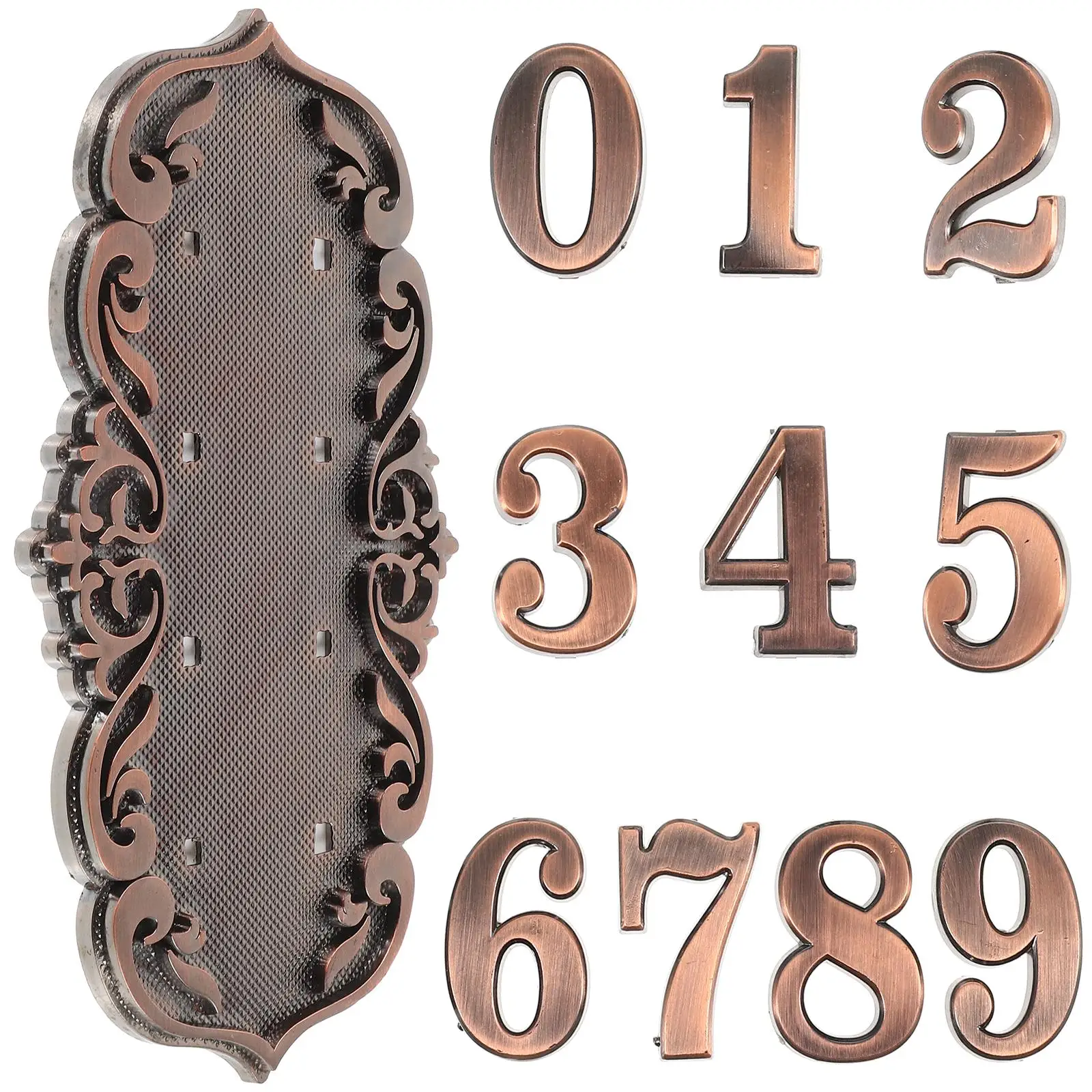 

Retro Copper European Villa Door Number Sign 0 9 Digits Durable House Plaque Vintage Decorative Wall Sign Plate