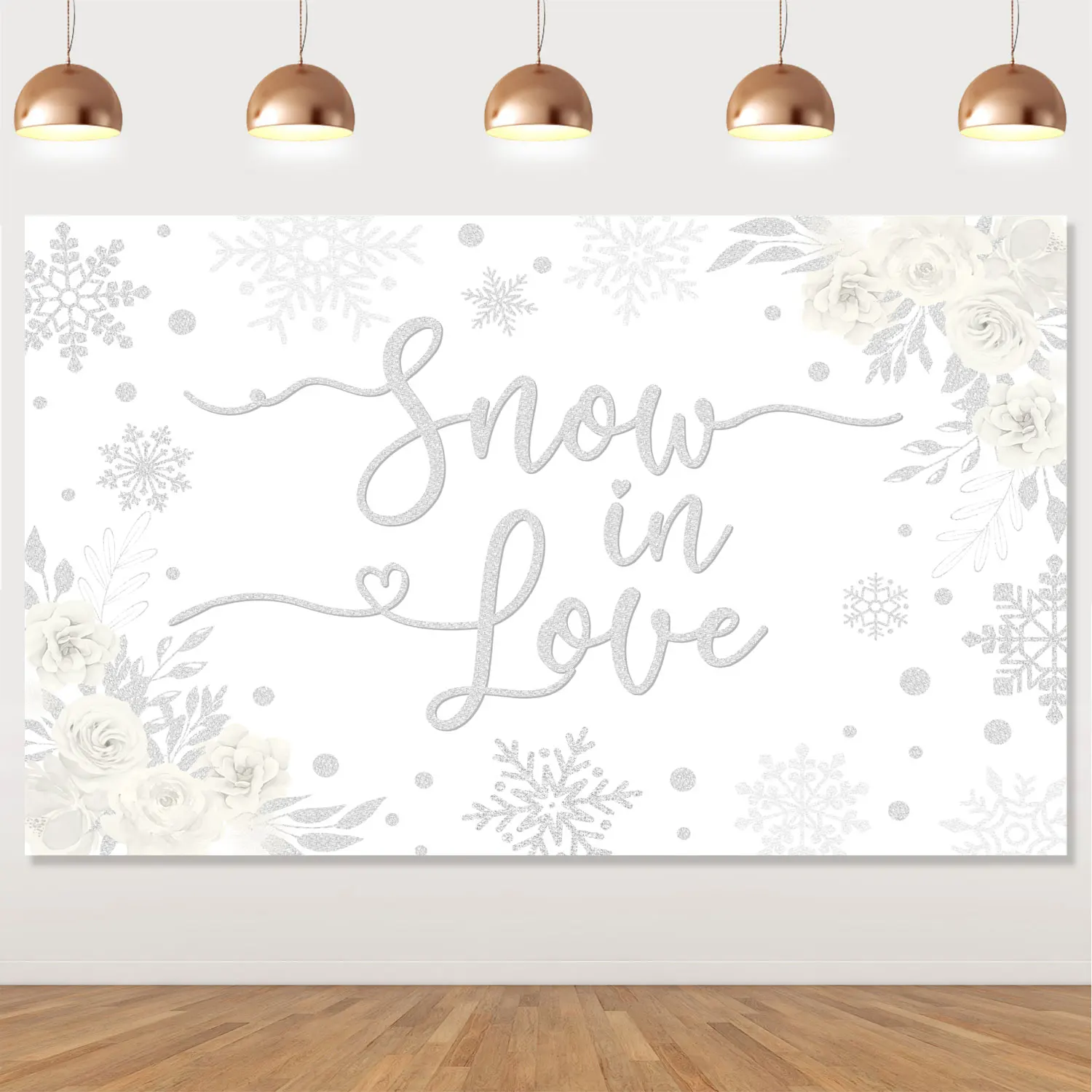 

Фон для фотографирования с надписью «Snow in Love»