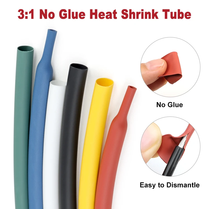

1~20m 3:1 No Glue Heat Shrink Tube Polyolefin Insulated Waterproof Protection Lined Cable Sleeve Diameter 1.5/3/4.5/6/9/12/15mm