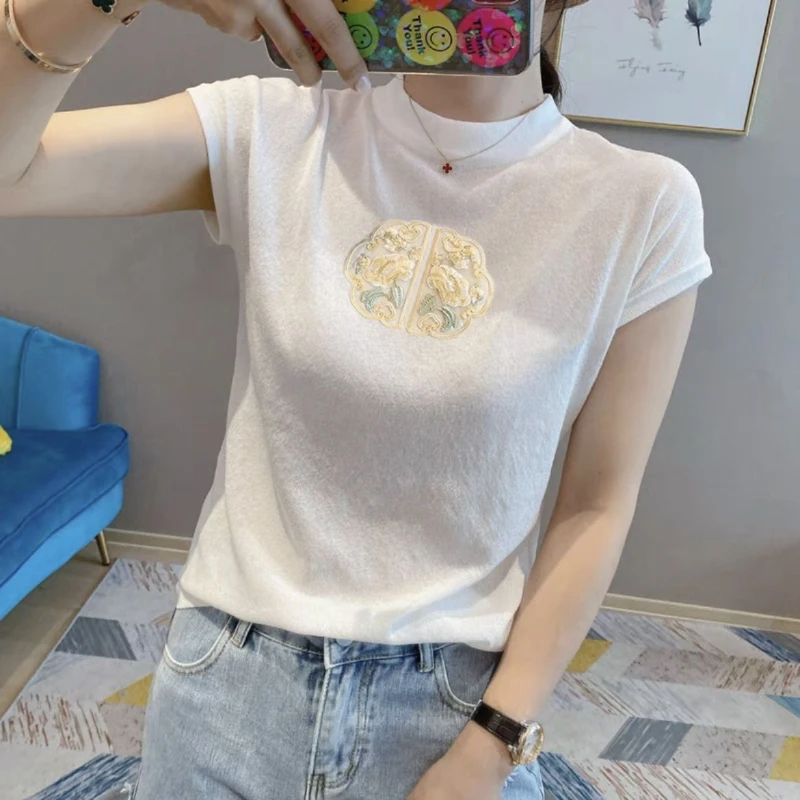 

Woman Style Clothes Tshirts O Neck Vintage Print Slim Cotton Tops Short Sleeve Summer New Ladies Casual Fashionable Shirt Q182