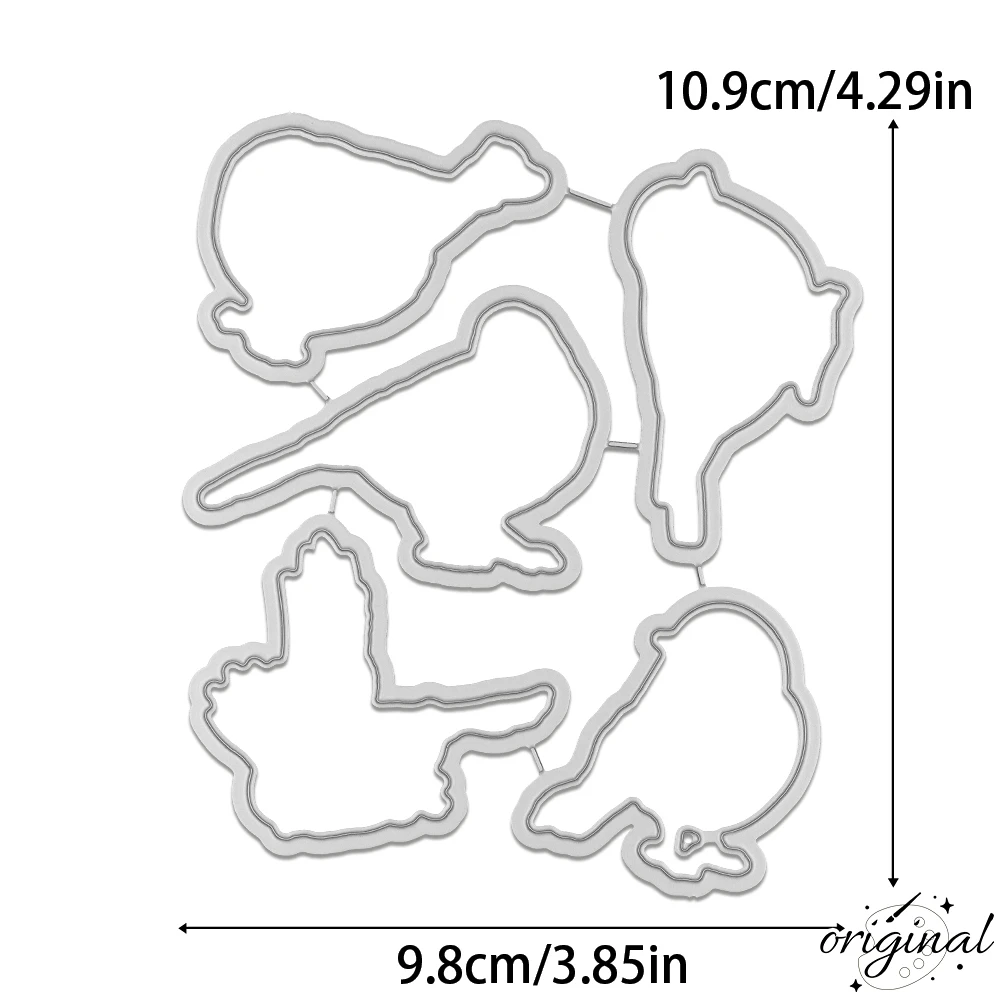 Little Sparrow Birds Cutting Dies Clear Stamp Set DIY Scrapbooking Metal Dies Silicone Stamp Card Making Crafts Albums Decor