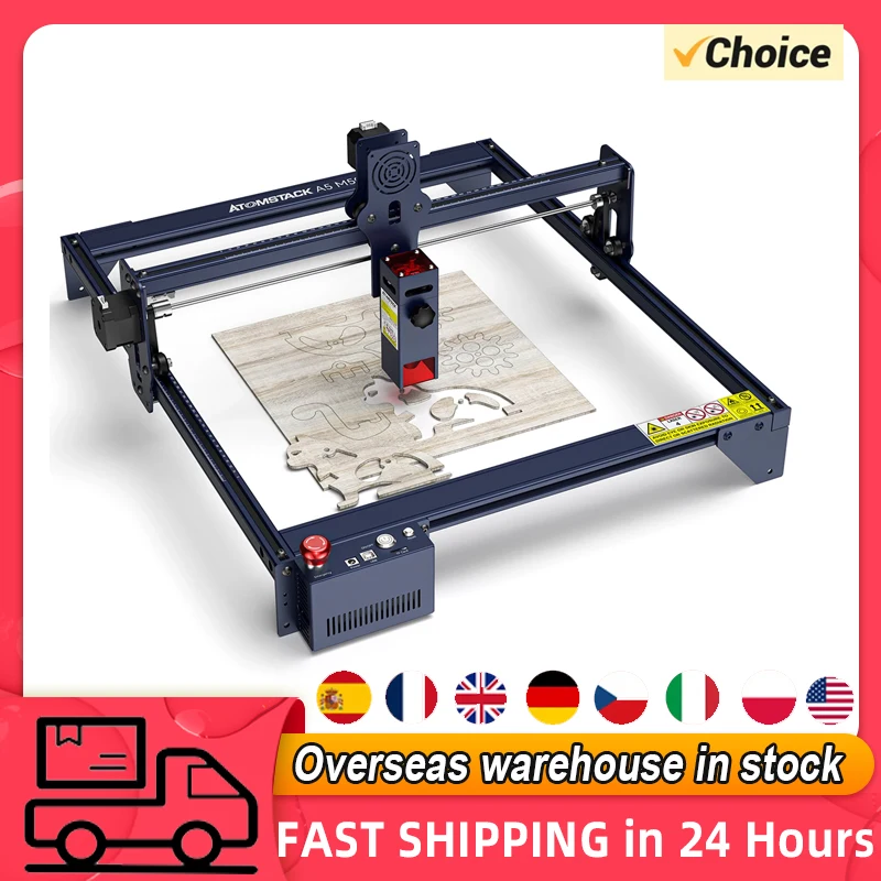 ATOMSTACK A5 M50 Desktop DIY CNC-lasergraveersnijmachine met 410x400 mm graveergebied 5,5 W ultrafijne laser met vaste focus