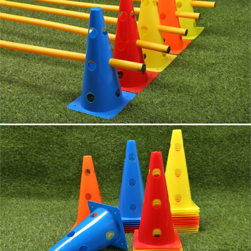 10 قطعة 32 سنتيمتر علامة مثقوبة برميل العقبات الطريق المخاريط المتاريس كرة القدم كرة السلة معدات التدريب