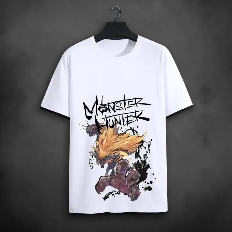 Monster Hunter World Odogaron Grafik-T-Shirt, Bloodhound Wyvern Kunstdruck, weißes Baumwoll-T-Shirt für Gamer und Anime-Fans – Detail 19