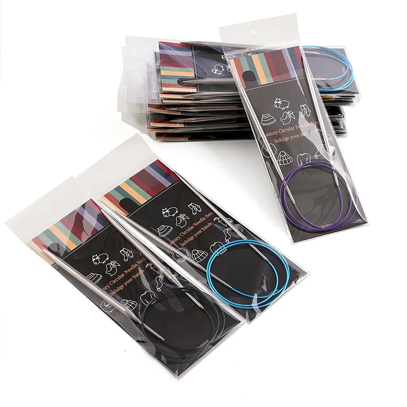 إبر حياكة من الفولاذ المقاوم للصدأ ، إبرة كروشيه بحلقة ذاتية الصنع ، إبرة سويتر ، 43 DIY ، 60 DIY ، من من من الفولاذ المقاوم للصدأ #3