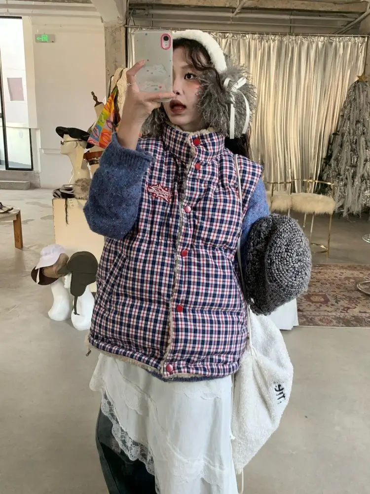 

Жилеты Толстые женские винтажные весенние укороченные жилеты с хлопковой подкладкой Минималистичные дышащие мягкие легкие в уходе Городские современные Y2K