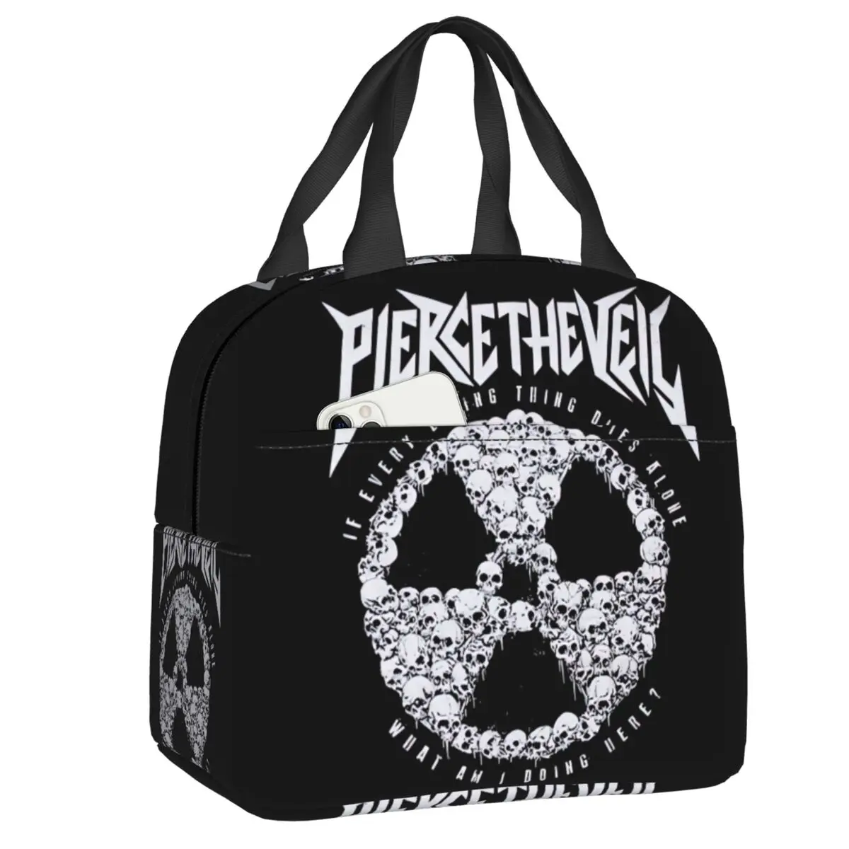 Custom Rock Band Pierce Veil Insulated Lunch Bags for Outdoor Picnic Resuable Thermal Cooler Bento Box Women Kids