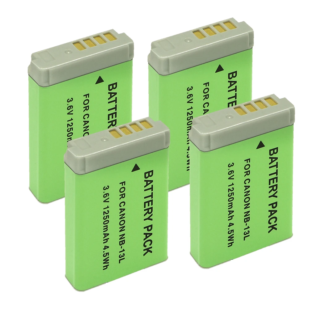 

1250mAh NB13L NB-13L 1680mah Battery Charger for Canon PowerShot G5X G7X G9X G7 X Mark II G9 X,SX620 SX720 SX730 HS Batteries