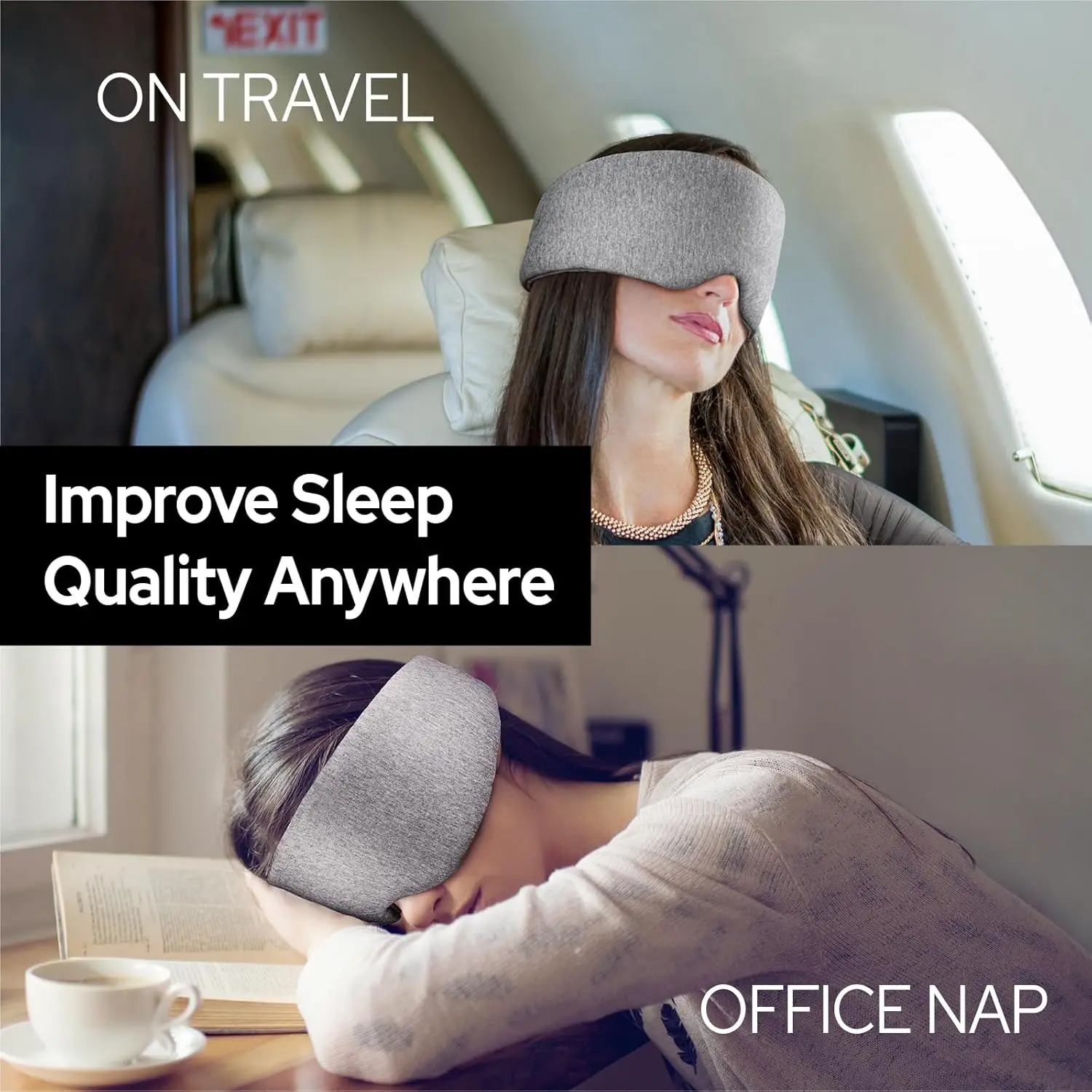 Cotton Sleep Eye Mask,100% Blocking Light Sleeping Mask for Side Sleeper,Soft Zero Pressure Cooling Blackout Eye Masks for Sleep image 4