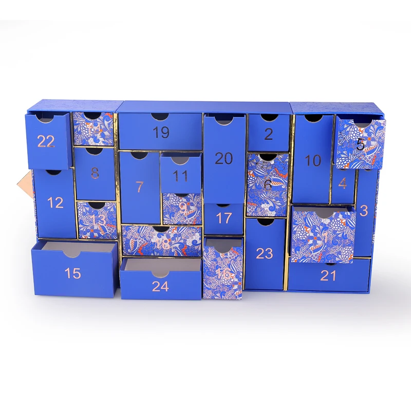 Customization.Customization.2023 New Custom Christmas Craft Paper Box Empty Advent Calender Set Cardboard Box