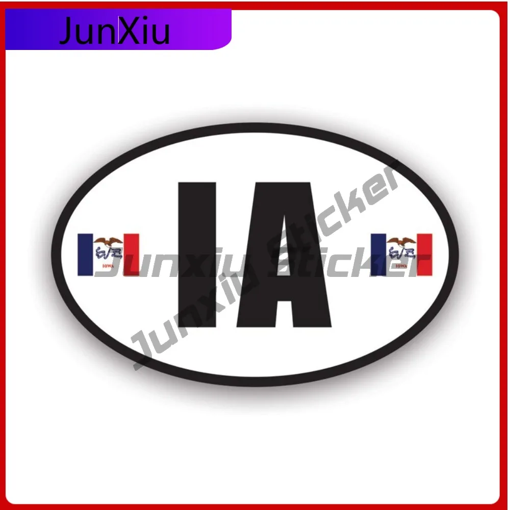 

Iowa Flag Oval Sticker Waterproof Outdoor Cool Car Waterproof Vinyl Decal For Air Conditioners Sticker Fun High Quality Outdoor