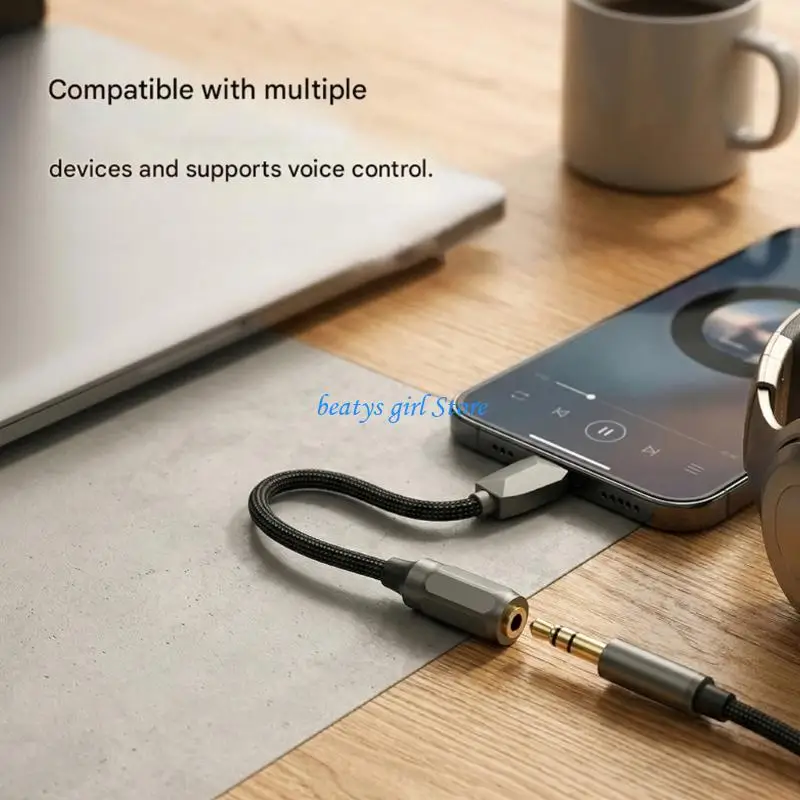 

C7AB Premium Wire USB C To 3.5Mm Headphone Jacks Converters USB C to Auxiliary Dongle Cable For Clear Music Playbacks