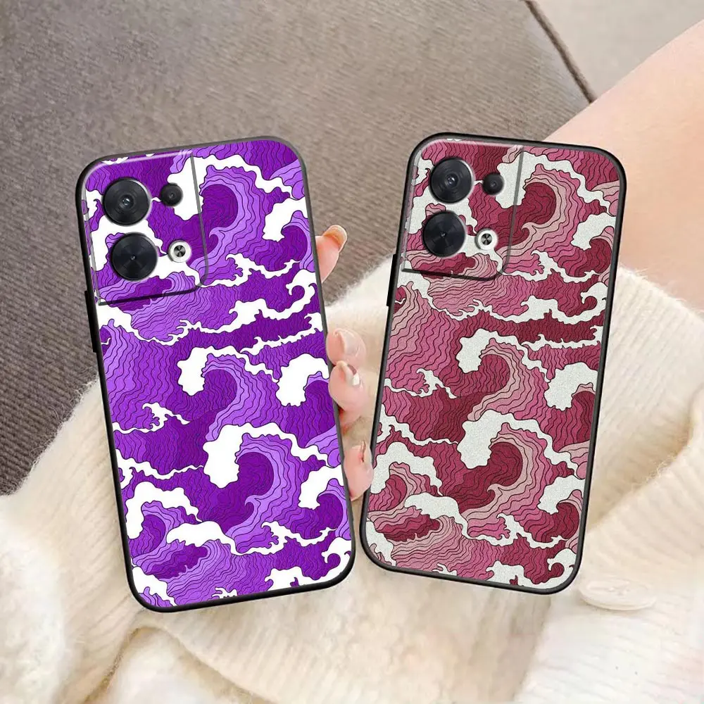 Painted The Waves Phone Funda Coque Case For OPPO FIND X5 X3 X6 RENO 10 8 7 7Z 2Z 6 6Z 5 4 Lite Pro Plus 4G 5G Case Shell Capa