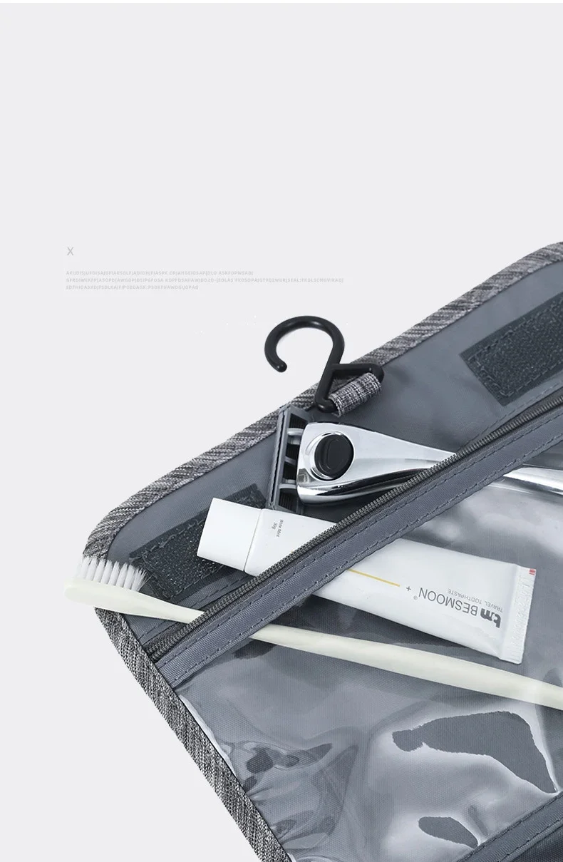 Oxford Stoff Männer Business Tragbare Aufbewahrungstasche Toilettenartikel Organizer Frauen Kosmetiktasche Wasserdicht Hängende Reise Waschbeutel – Detail 4
