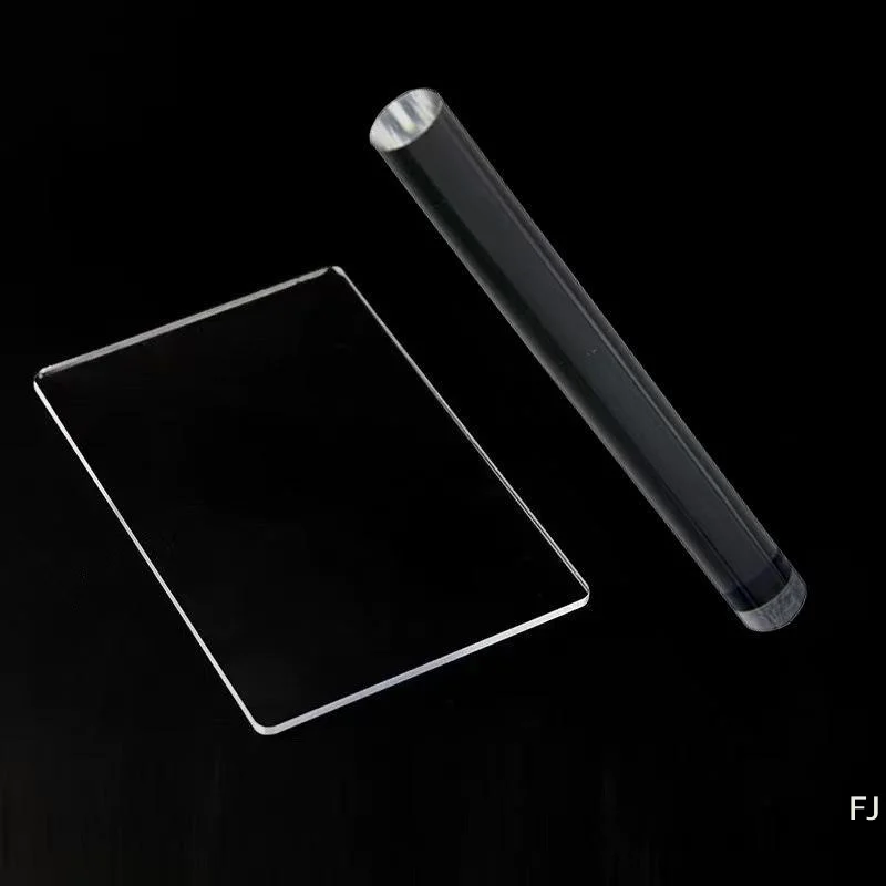 [YU]Acrylic Clay Roller With Acrylic Sheet Round Non Stick Clay Rollers For DIY Pottery Craft Projects