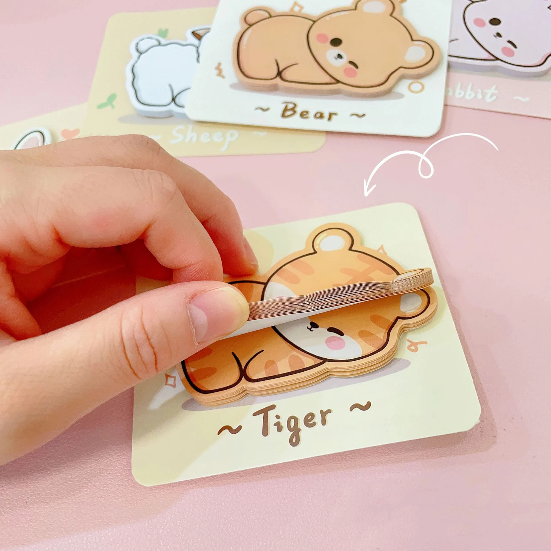 1 sztuka Lytwtw's Adhesive Cute Cartoon Animal Notes Notepad Memo Pad Office School Supplies Stationery Sticker