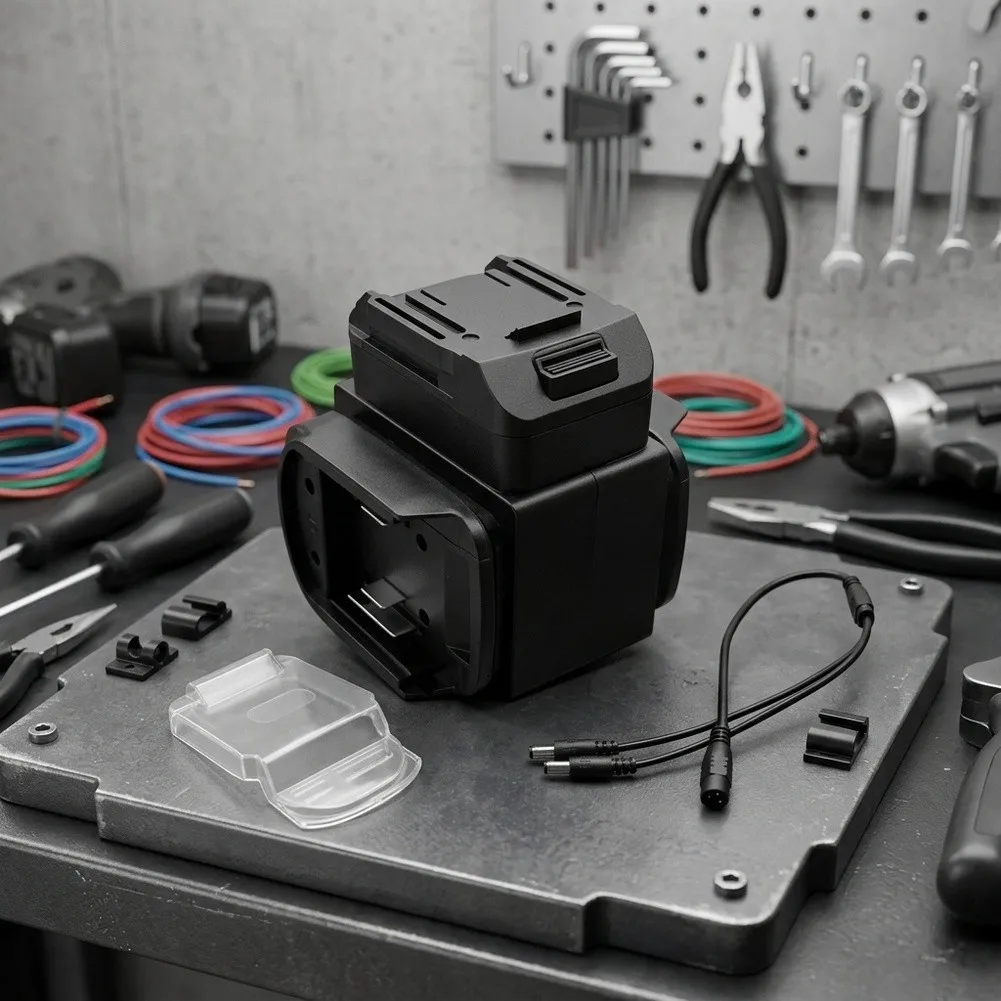 21V Lithium Battery Converter Adapter With Dust Cover For BL1830 BL1840 BL1815 Power Tool Splitter Charging Cable Black Plastic