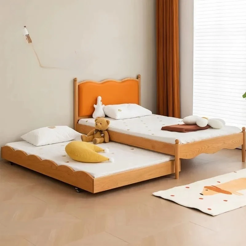 

X-S cherry wood all-solid wood , black walnut multi-functional pull-out retractable soft bag bed