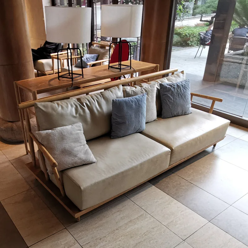 

！@Pomelohome Korean Furniture Wooden Frame Sofa Model
