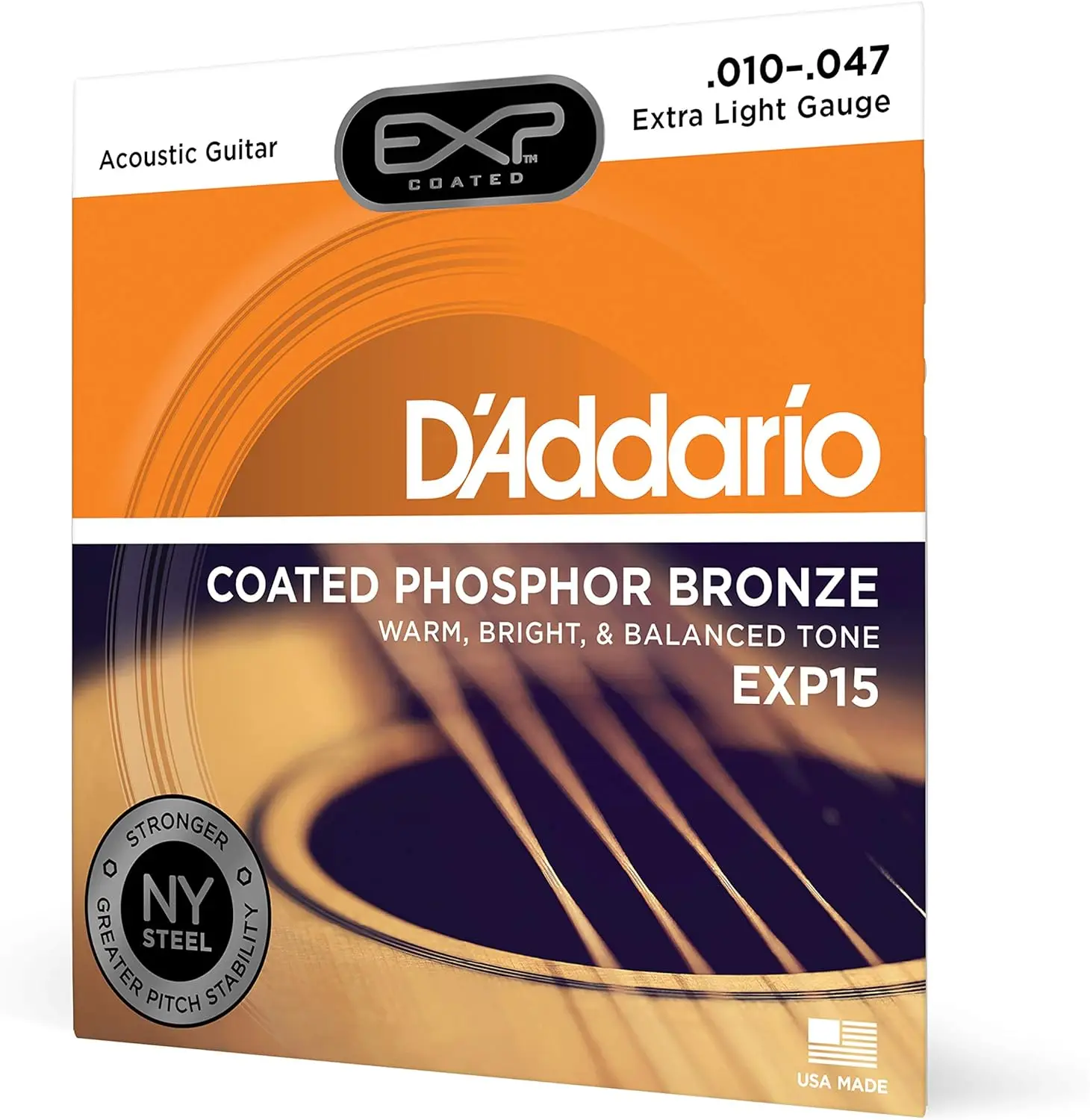 EXP15 accessori musicali corde per chitarra Extra leggere in bronzo fosforoso rivestito 10-47 per la scelta degli amanti della musica per chitarra